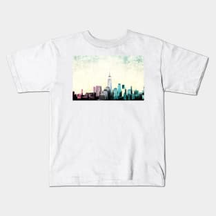 Lower Manhattan (Watercolor) Kids T-Shirt